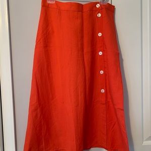 Loft Side Button Midi Skirt